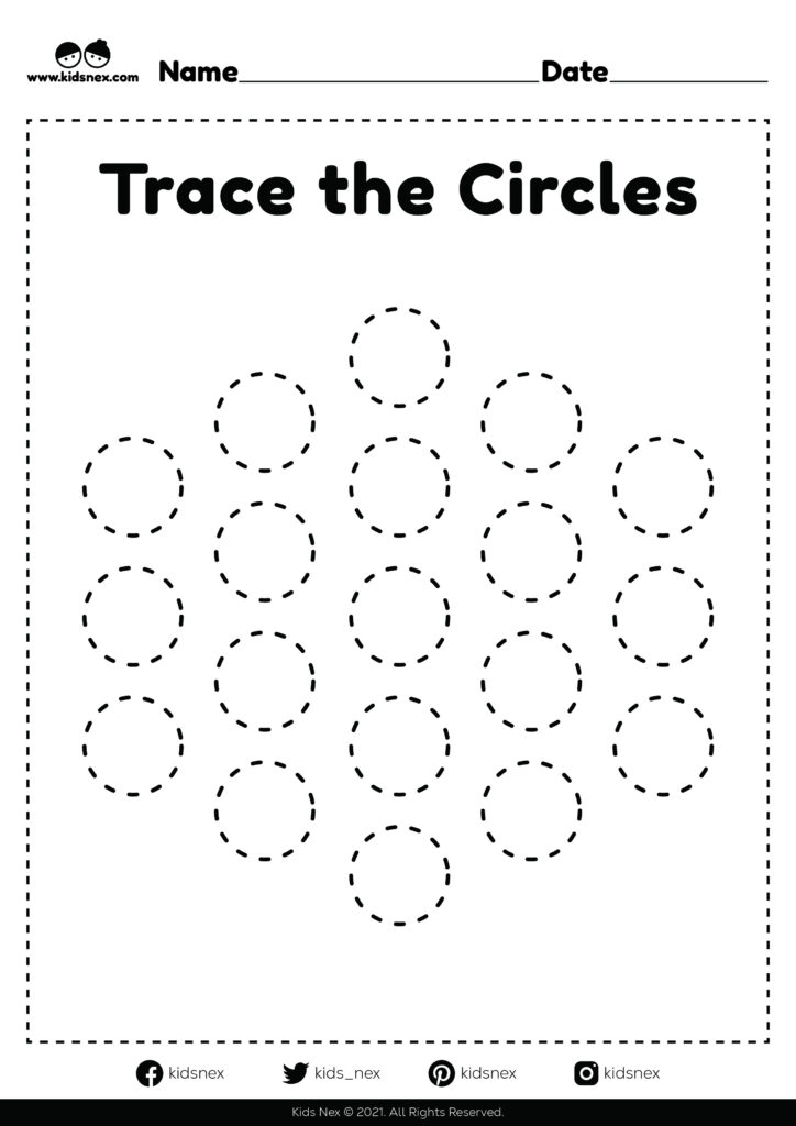 Preschool Activities At Home Printable: Tracing Circles Worksheet Free Preschool Activities At Home Printable featuring a tracing circles worksheet for kids