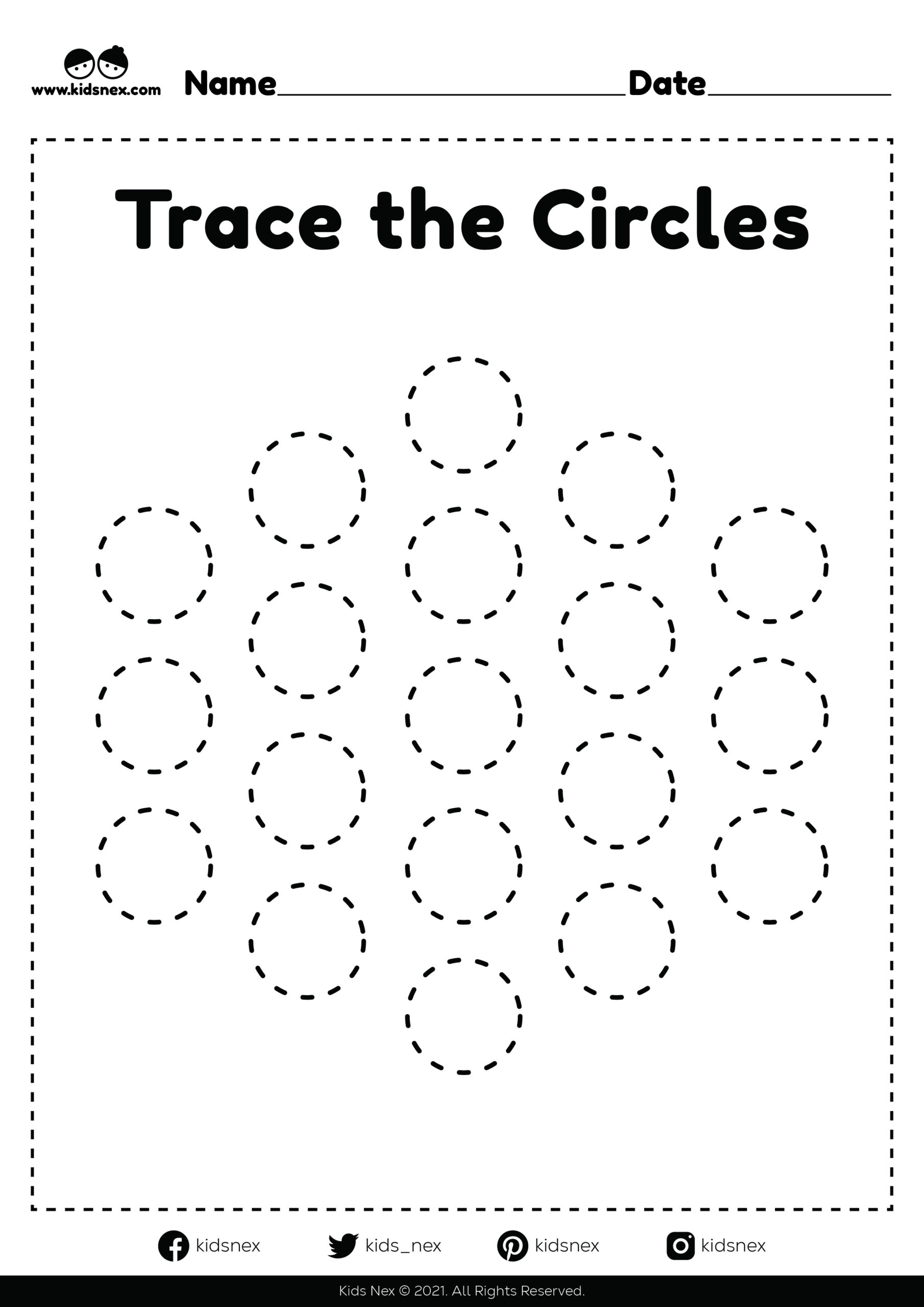 Free Preschool Activities At Home Printable featuring a tracing circles worksheet for kids