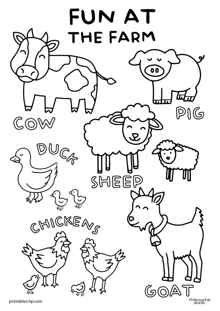 Preschool Farm Animals Coloring Pages - Farm Animal Printables Preschool Color Worksheets Printable Letter ...