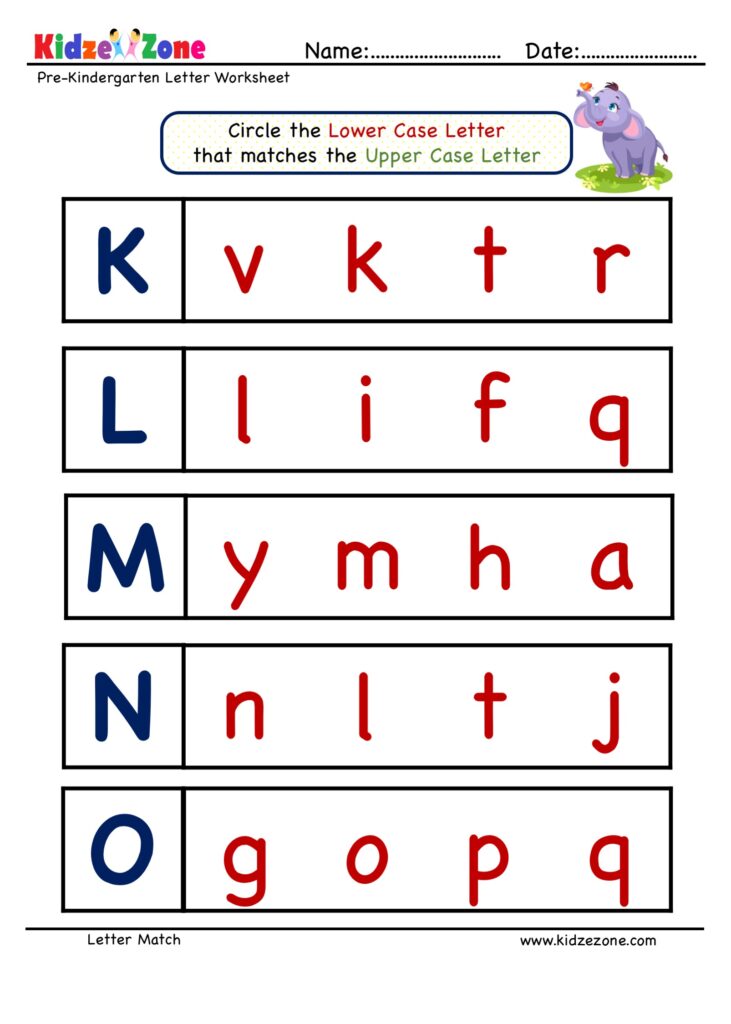 Preschool Letter Matching Upper Case to Lower Case Worksheet 2 … Preschool Letter Matching Upper Case to Lower Case Worksheet 2 ...