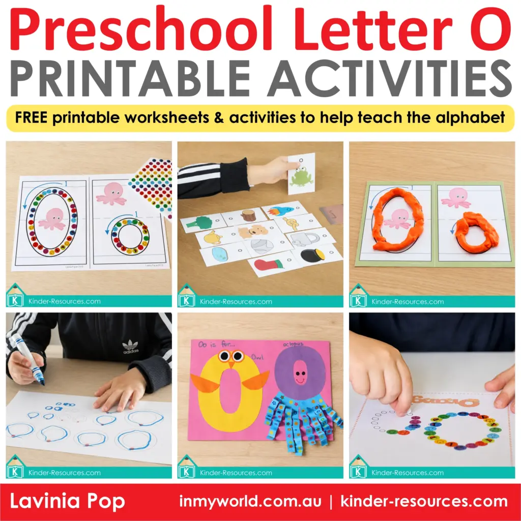 Printable activities for preschoolers focusing on the letter O with various engaging tasks