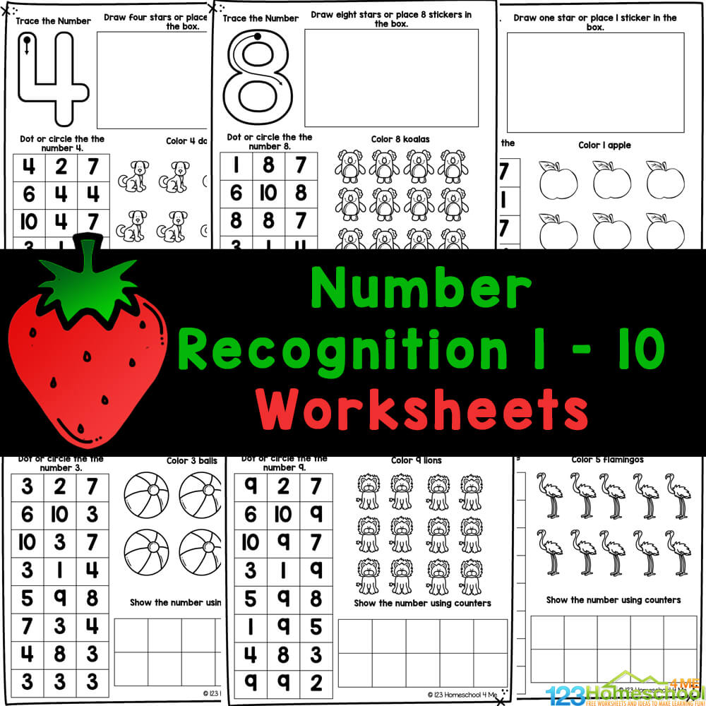 Preschool Number Worksheets 1-10 - Number Preschool Worksheets