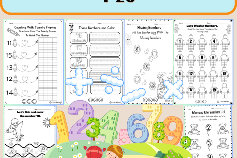 Preschool Numbers 1-20 Worksheets