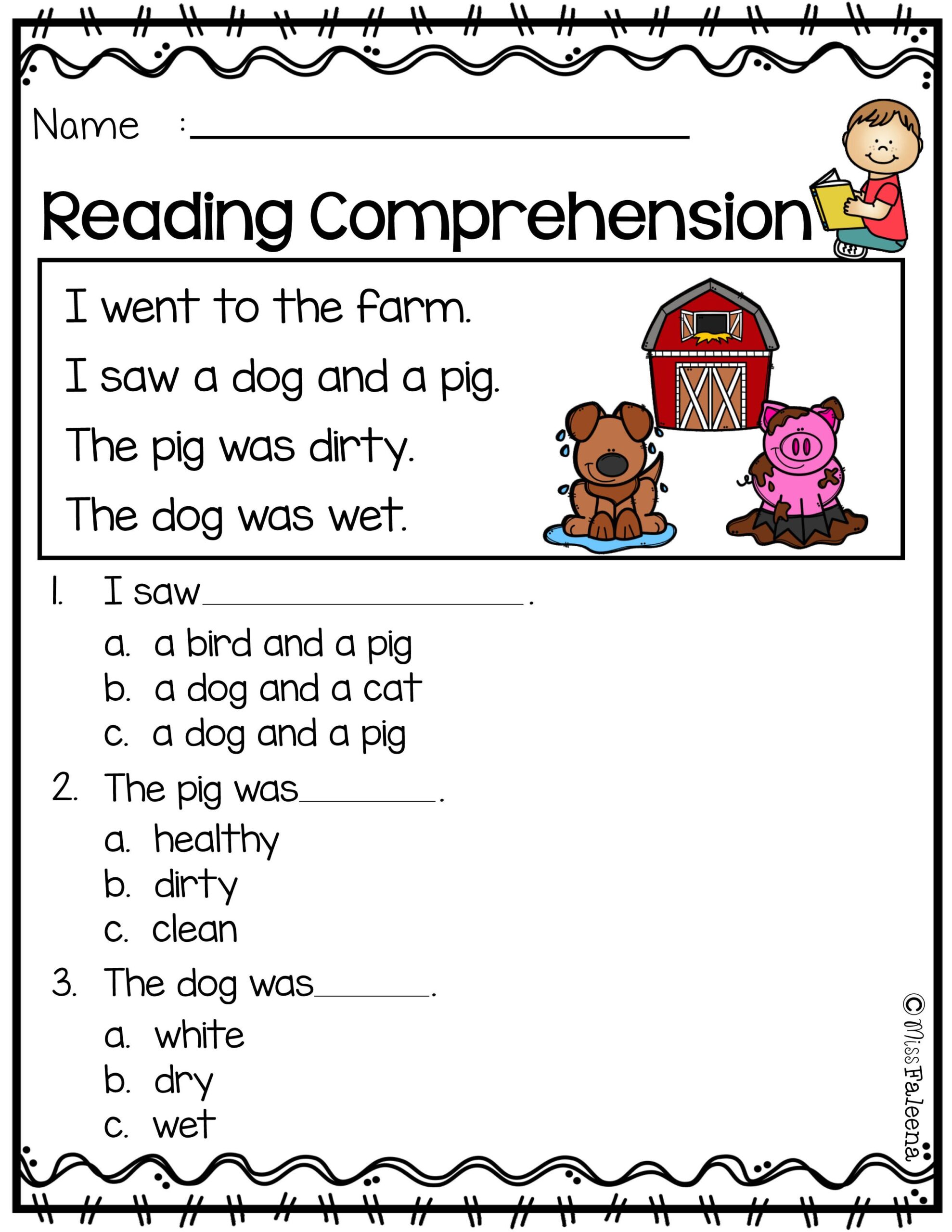 Engaging preschool reading worksheets free printable featuring a reading comprehension activity