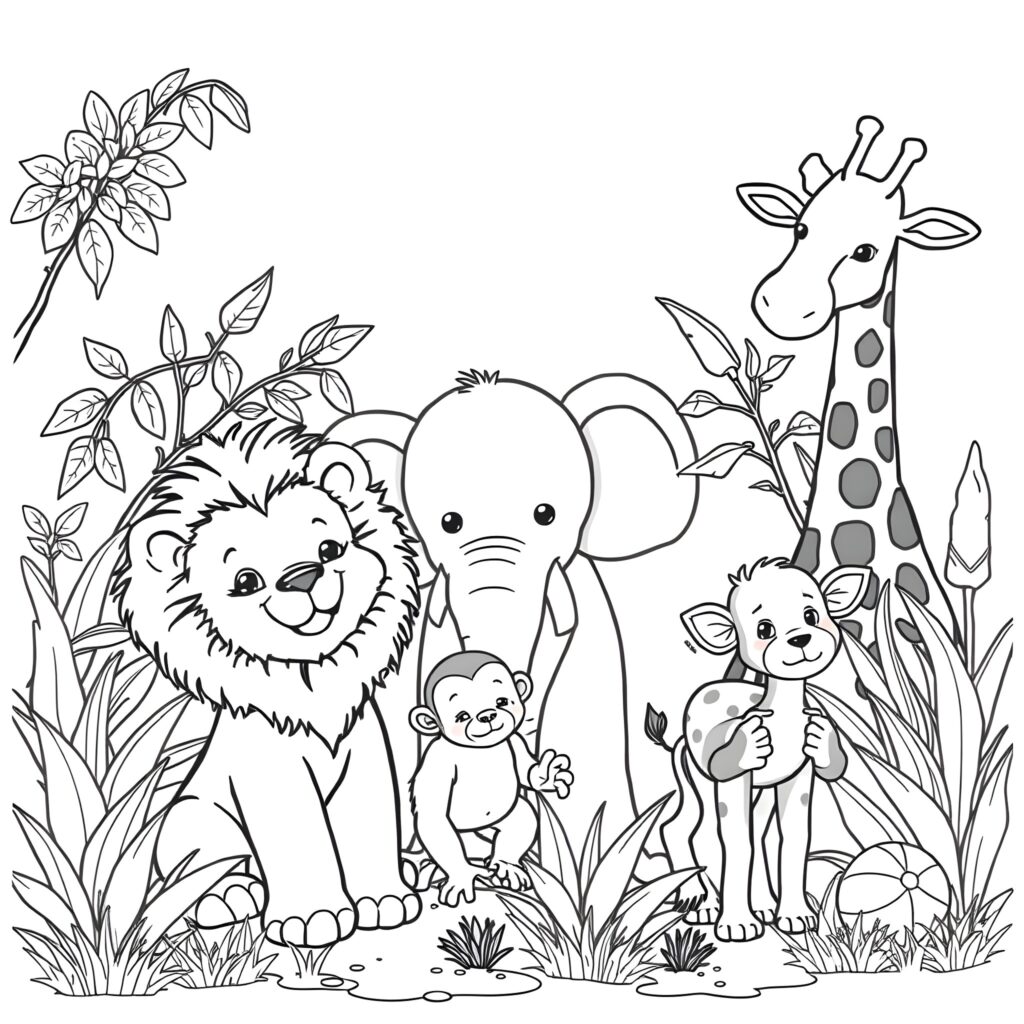 Preschool Zoo Animals Coloring Coloring Pages