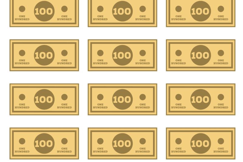 Printable 100 Dollar Play Money