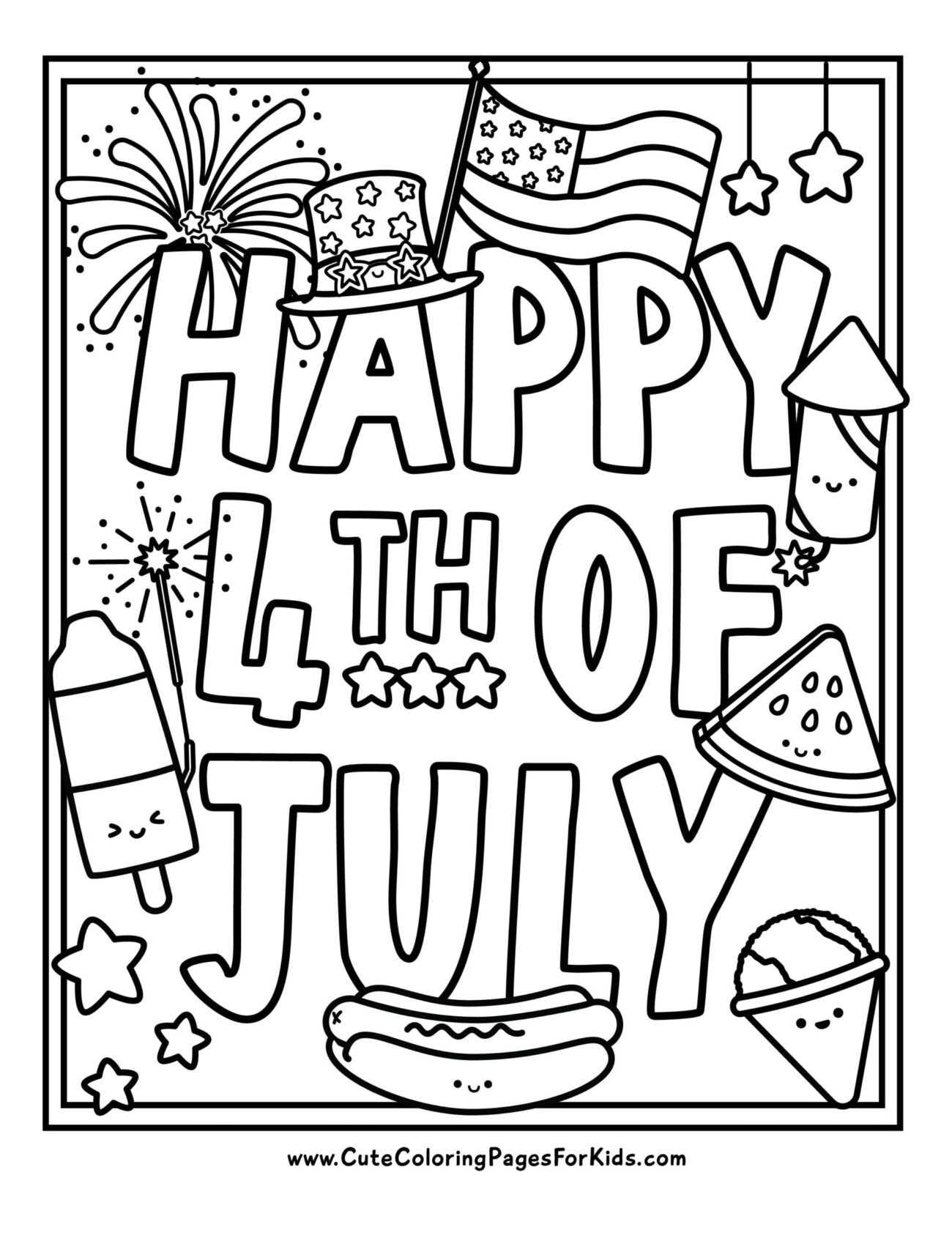 Printable 4th Of July Pictures - 4th Of July Printable Coloring Pages - King Printables
