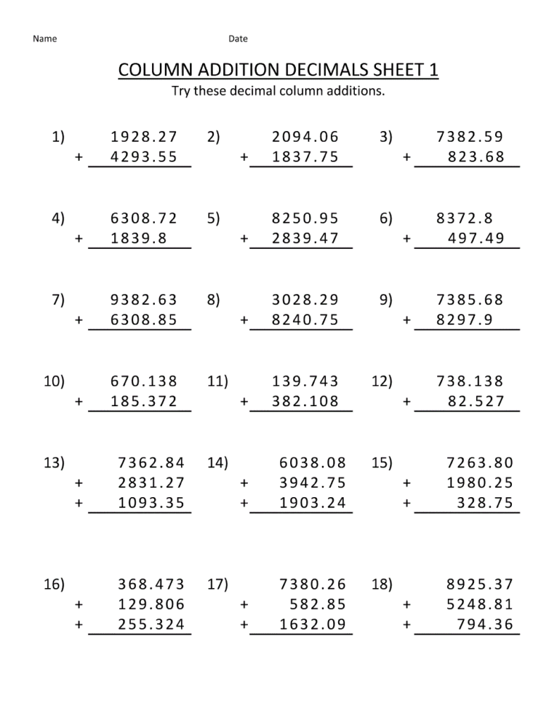 Printable 5th Grade Math Worksheets - King Printables