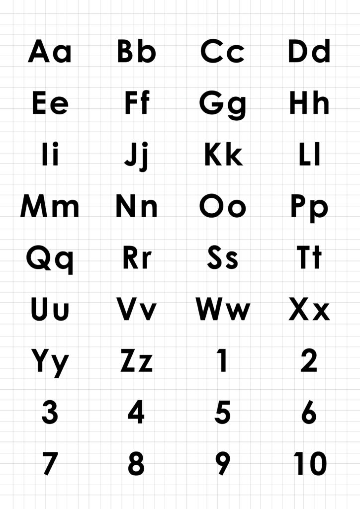 Printable Alphabet And Numbers Chart – Free Printable Charts Printable Alphabet And Numbers Chart - Free Printable Charts