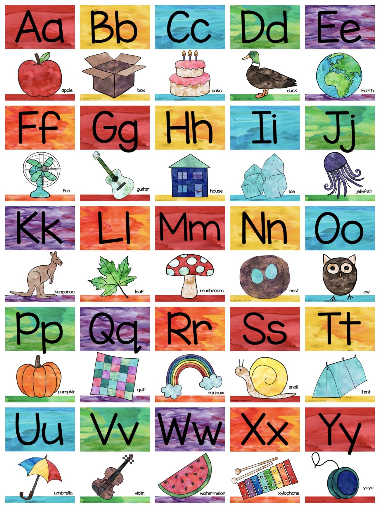 Printable Alphabet Letters With Pictures - Learning Alphabet Printables
