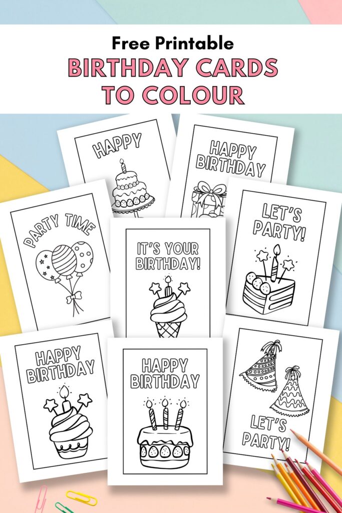 Printable Birthday Card To Colour - Coloring Printable Birthday Cards Free Birthday Coloring Page