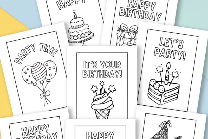 Printable Birthday Card To Colour