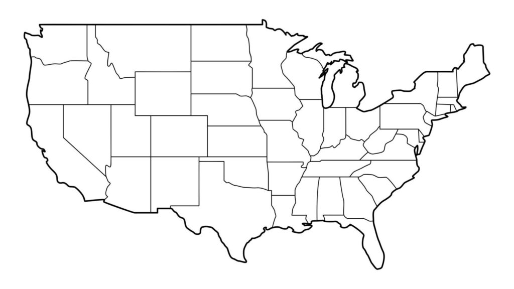 Printable Blank United States Map - Disneyland Map Printable