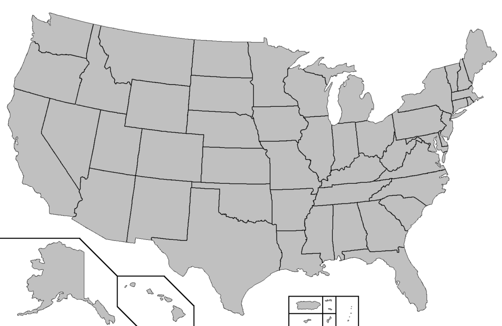 Printable Blank Us State Map