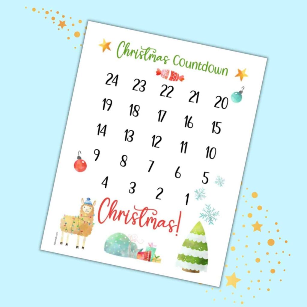 Printable Christmas Countdown Calendar - Printable Free Templates