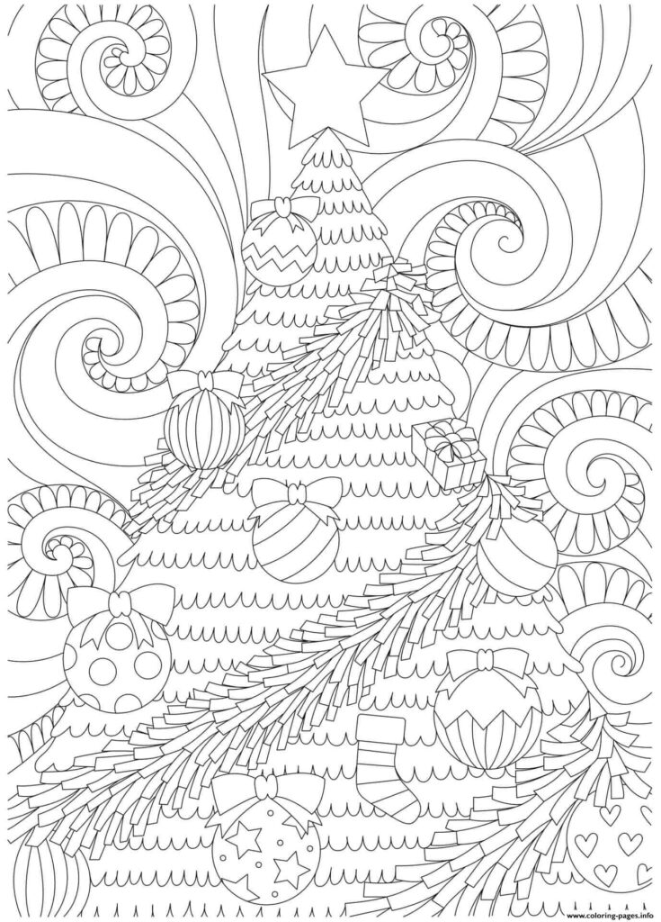Printable Christmas Difficult Coloring Pages [2025]