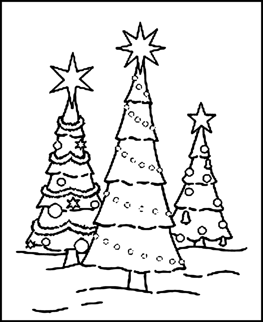 Printable Christmas Tree Coloring Pages