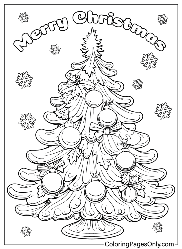 Printable Christmas Tree Coloring Pages - Free coloring pages to print