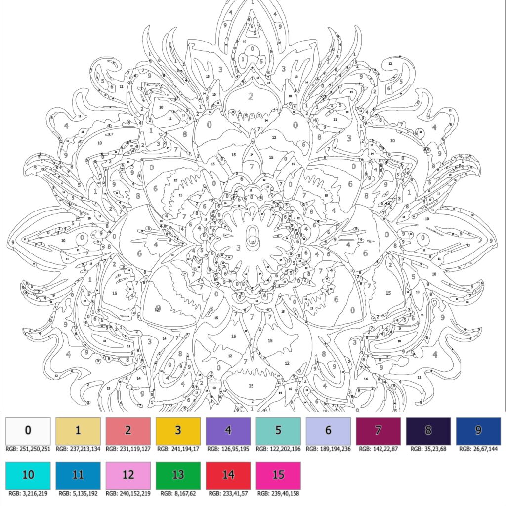 Printable Color By Number Coloring Pages For Adults