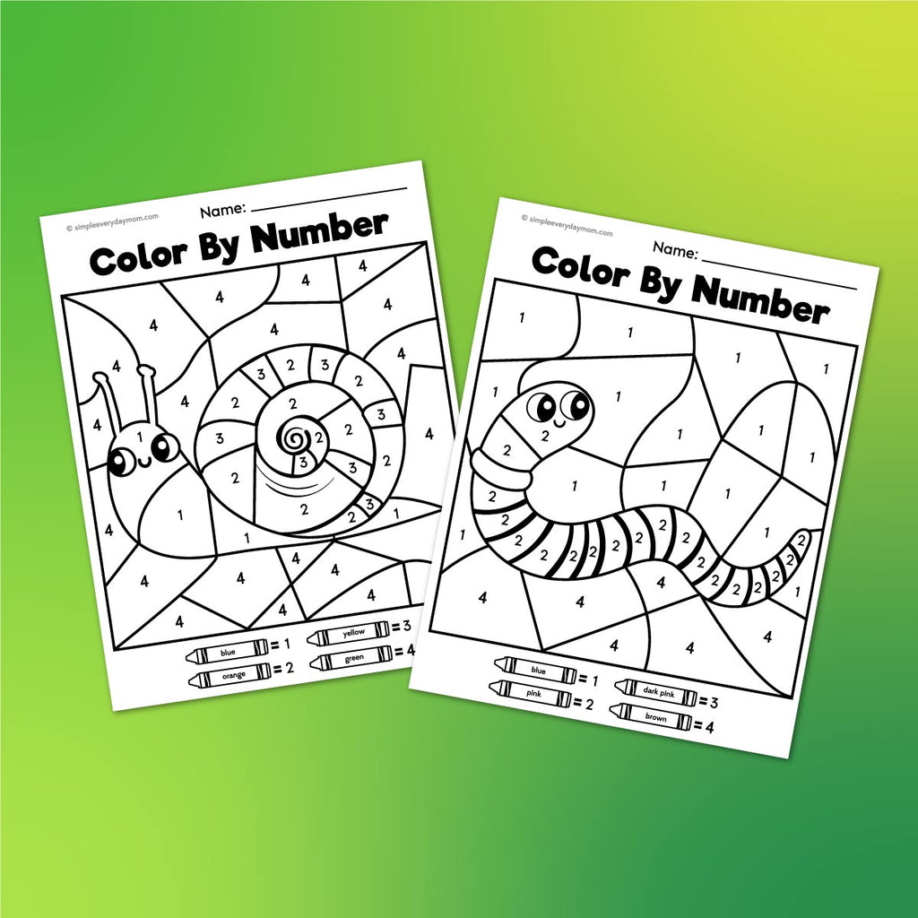 Printable Color By Number Worksheets Featuring Bugs Engaging printable color by number worksheets featuring cute bug illustrations for kids