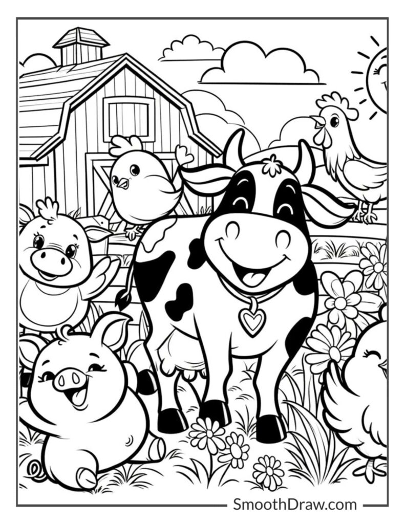 Printable Coloring Pages Farm Animals