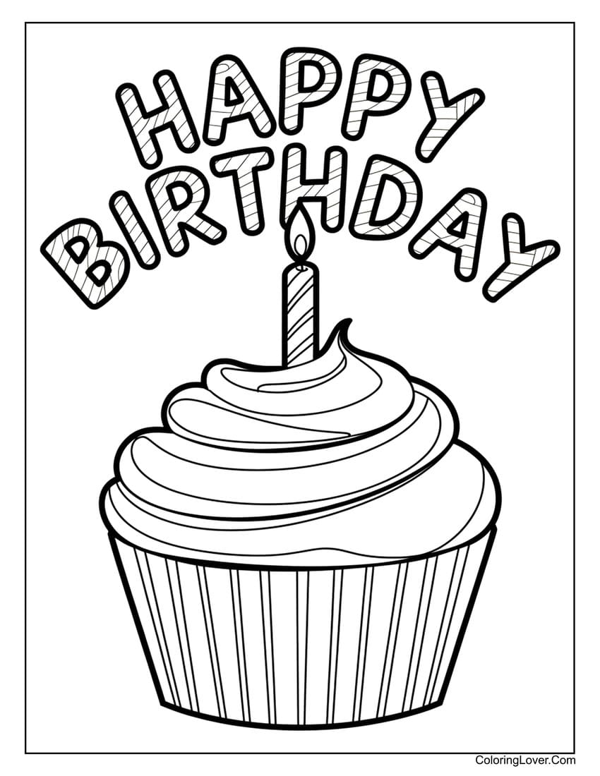 Printable Coloring Pages For Birthdays - Free Birthday Cake Coloring Pages Printable - Infoupdate.org