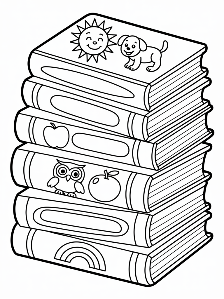 Printable Coloring Pages Of Books - Books Coloring Page