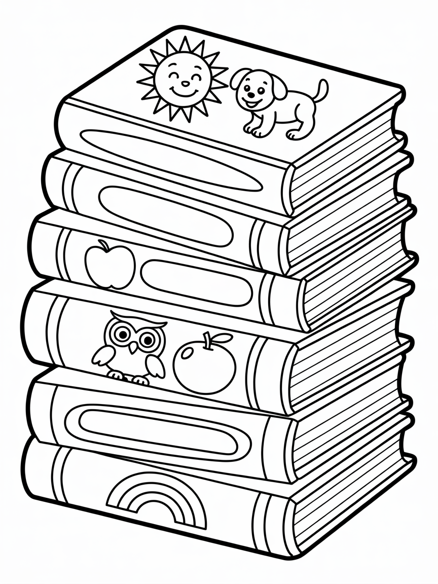 Printable Coloring Pages Of Books - Books Coloring Page