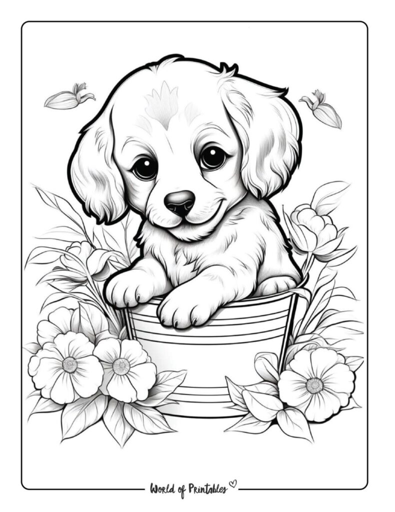 Printable Coloring Pages Of Puppies - Calendar Productivity Hacks