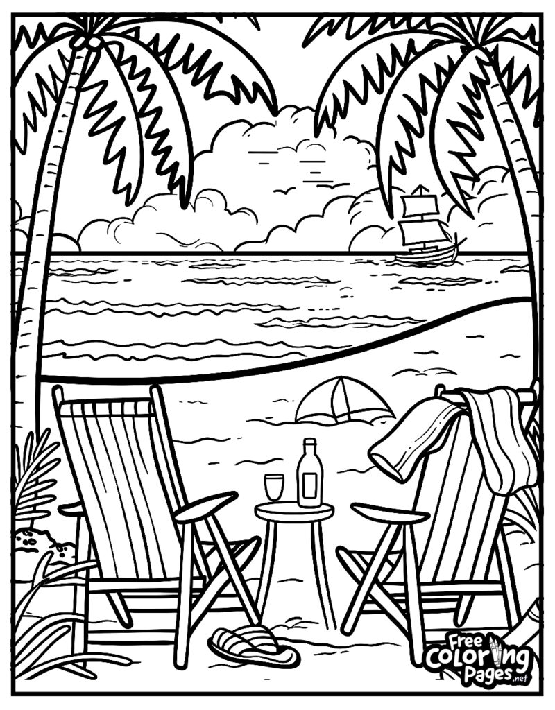 Printable Coloring Pages Summer Beach Printable - Infoupdate.org