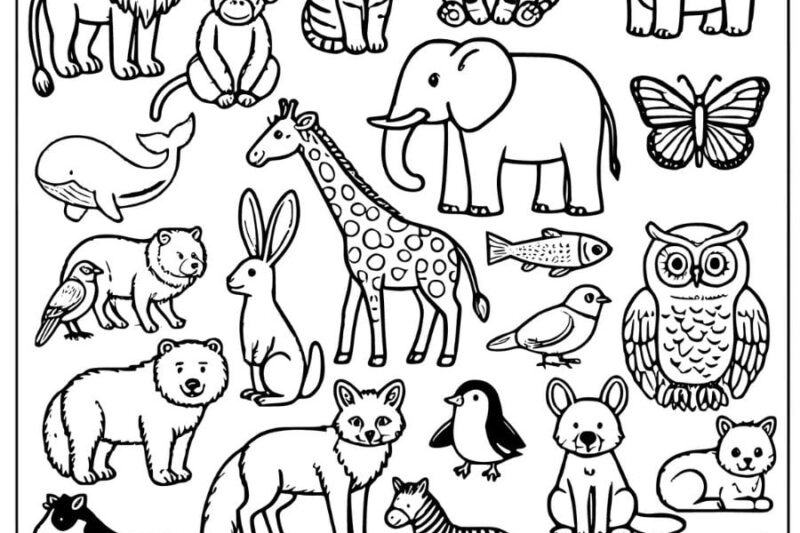 Printable Coloring Sheets Of Animals