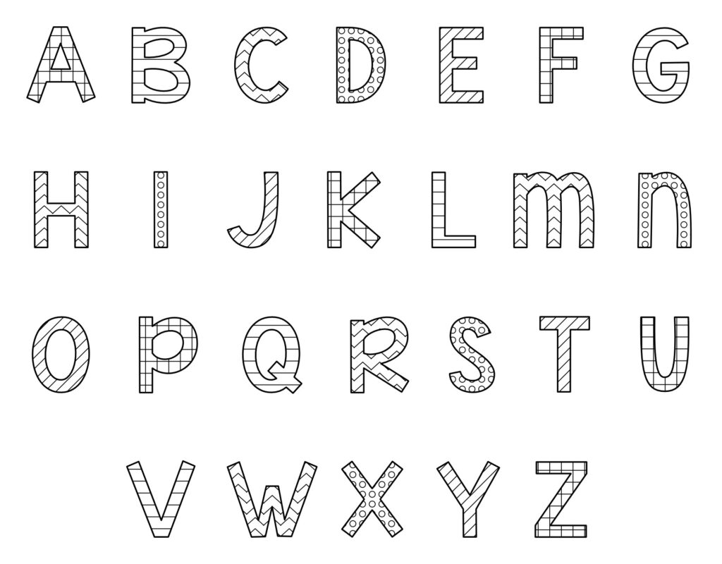 Free Printable Cut Out Alphabet Letters in various fun designs for kids' activities