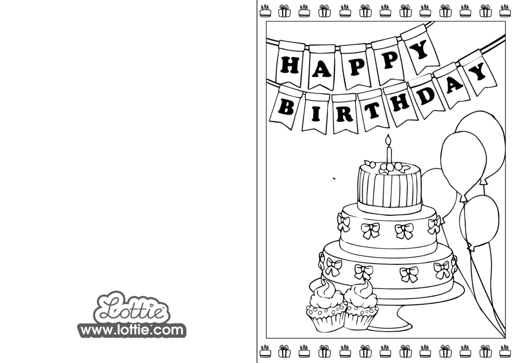 Printable Foldable Happy Birthday Coloring Card - Birthday Ideas