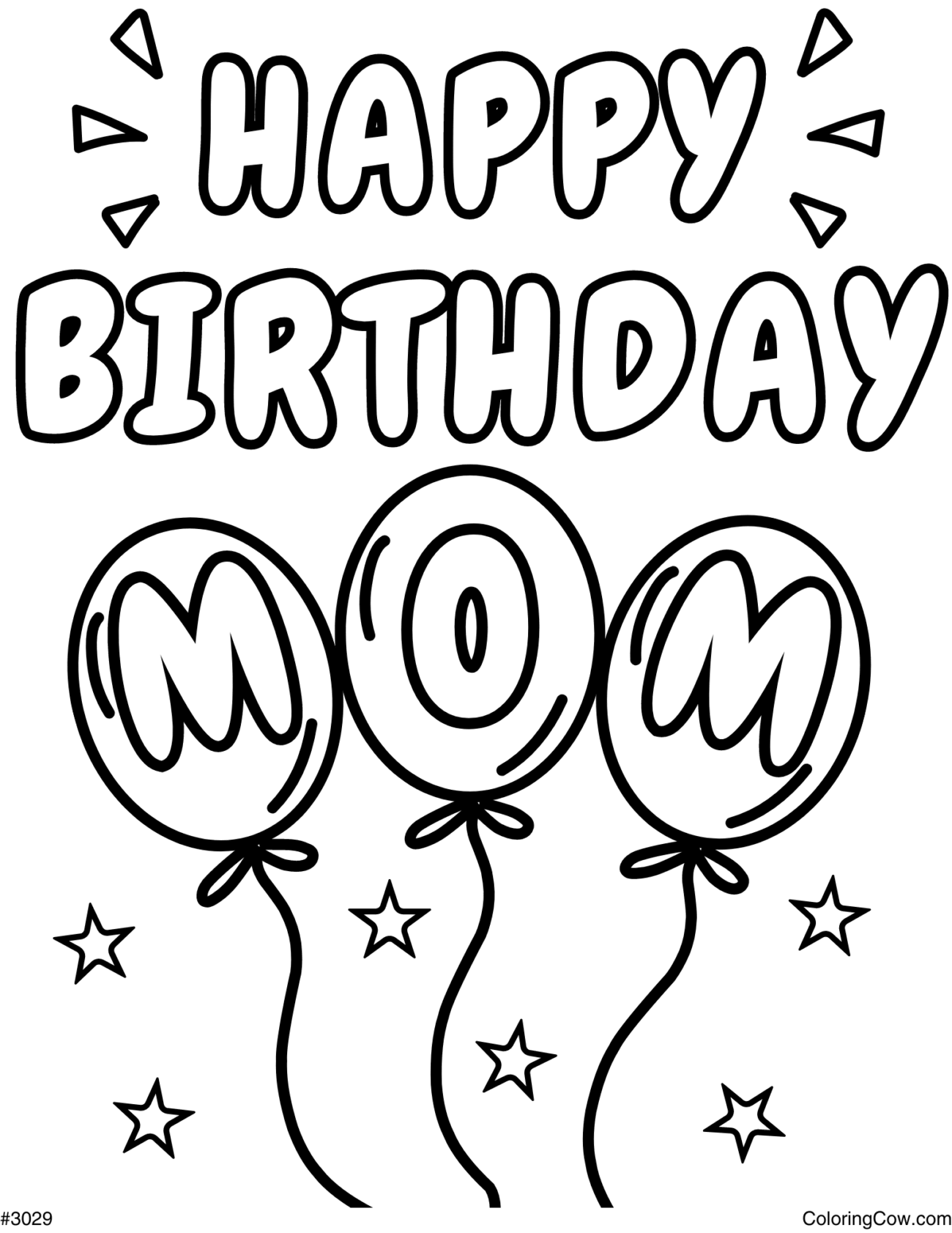 Printable Happy Birthday Mom Coloring Card - Happy Birthday Jesus Coloring Page