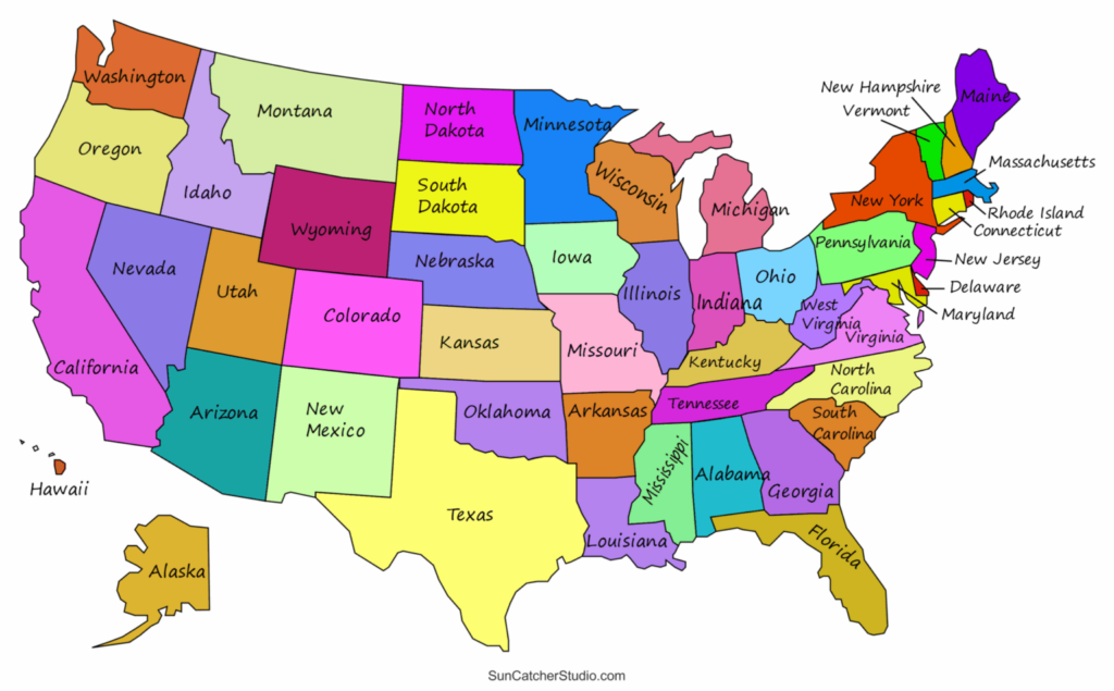 Printable Labeled United States Map – Printable-Map.org Printable Labeled United States Map - Printable-Map.org