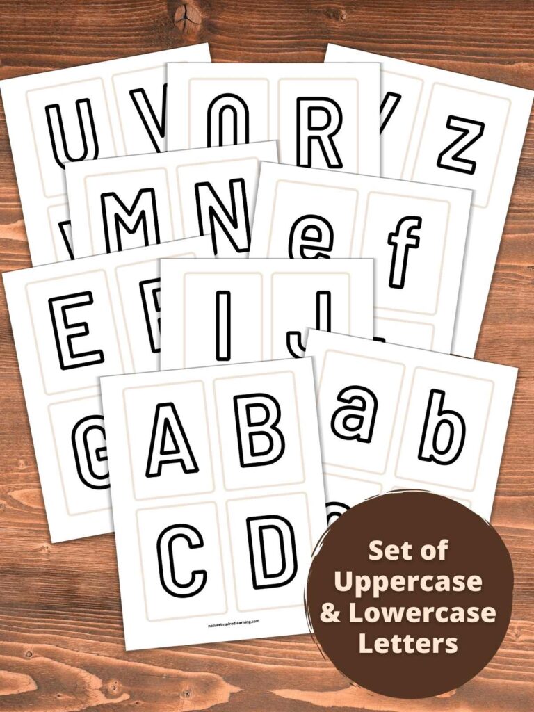 Printable Letter Flashcards A-Z for Learning Set of uppercase and lowercase letter flashcards for educational activities