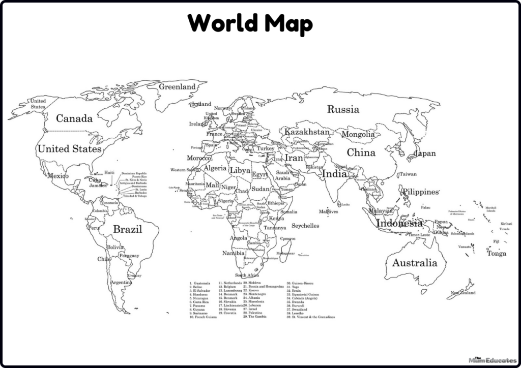 Printable Maps Of The World For Children - Printables Templates Free