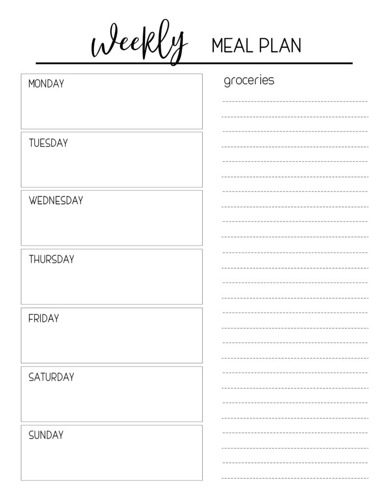 Printable Meal Planning Template – Paper Trail Design – Worksheets Library Printable Meal Planning Template - Paper Trail Design - Worksheets Library