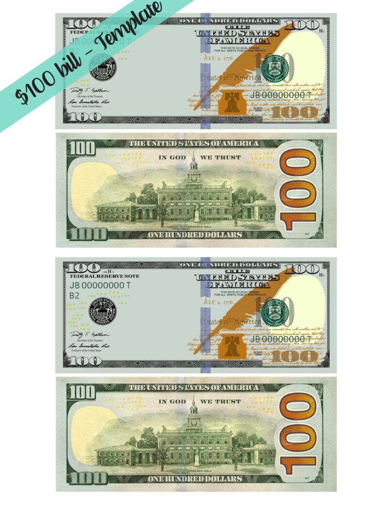 Printable Money 100