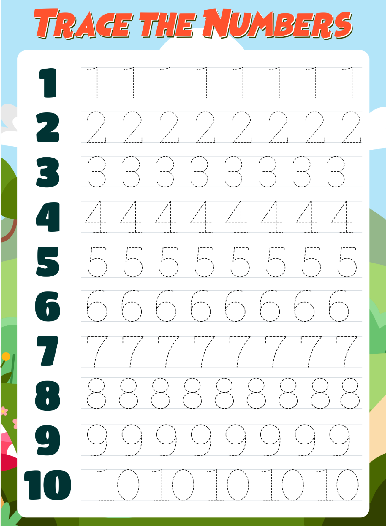 Printable Number Sheets For Preschool - Number Tracing Worksheets - 13 Free PDF Printables | Printablee
