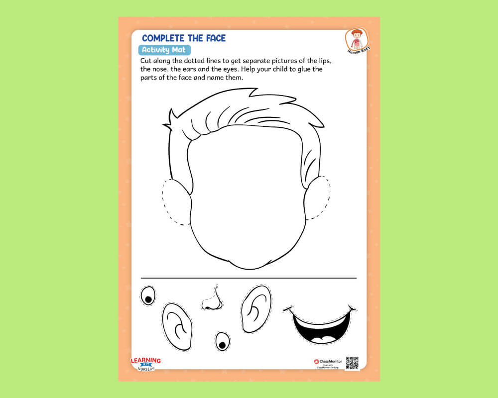 Printable Parts of the Face Cut and Paste | FREE Printable HQ Printable Parts of the Face Cut and Paste | FREE Printable HQ