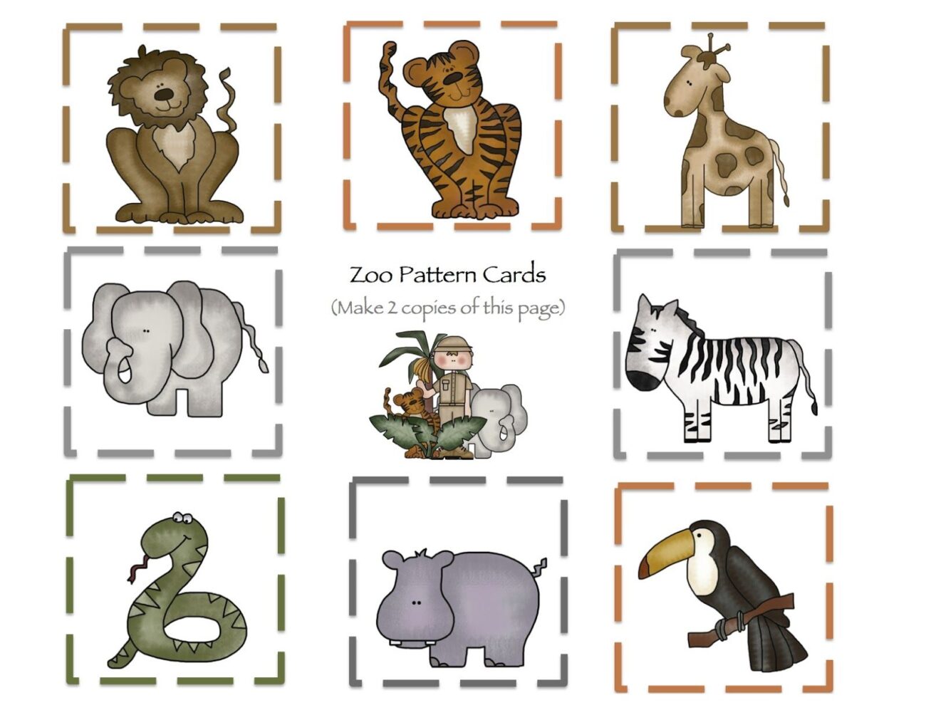 Printable Pictures Of Zoo Animals - Free Printable Zoo Animals Clipart: Cute Wildlife SVG, PNG & Templates