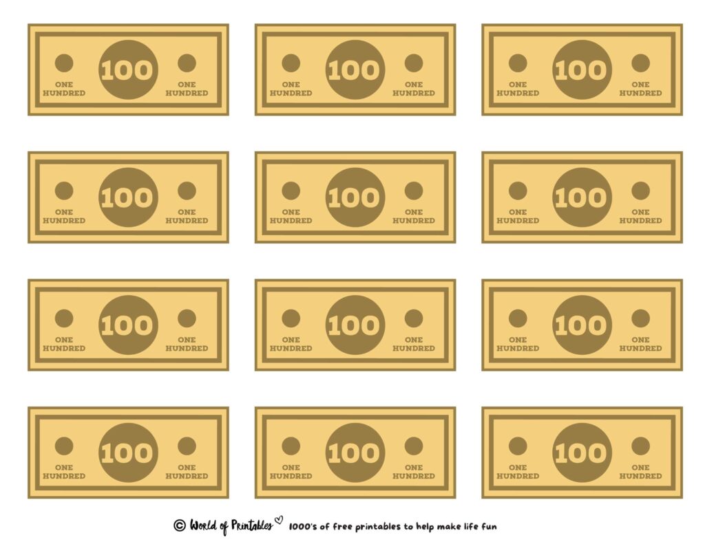 Printable Play Money - Play & Learn! - World of Printables