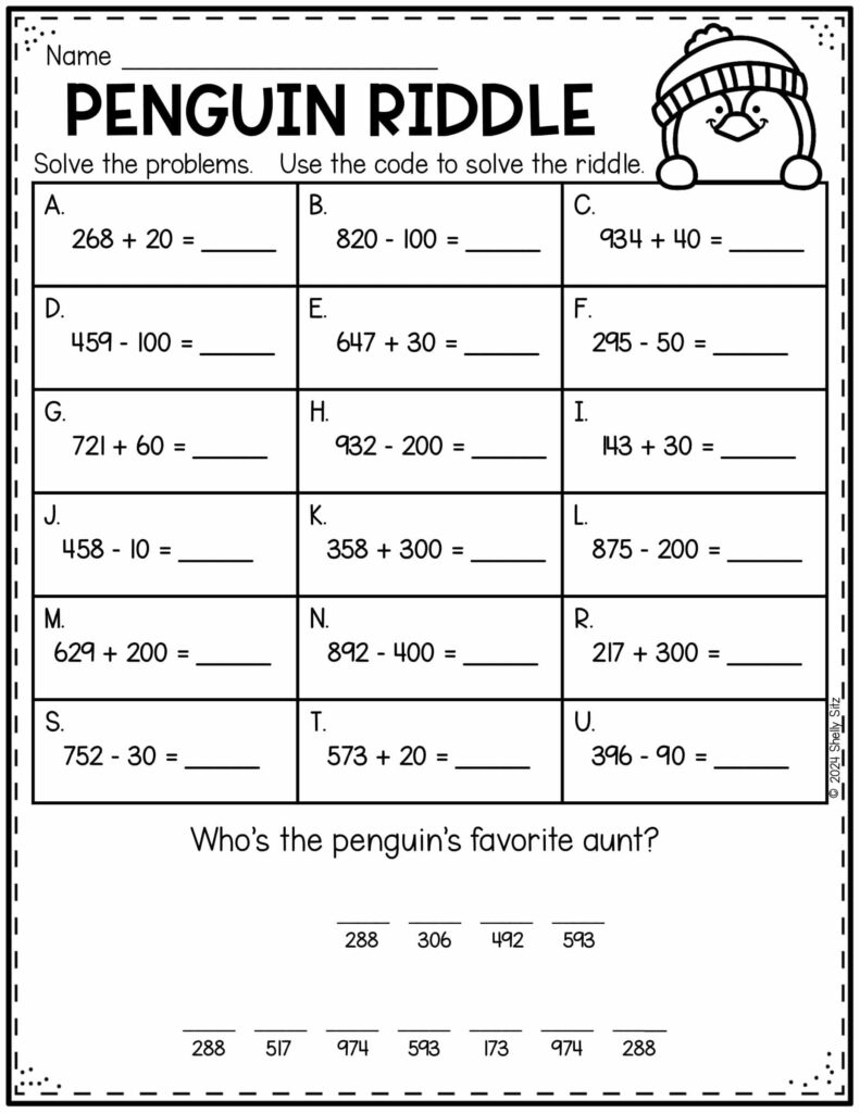 Printable Second Grade Math Worksheets
