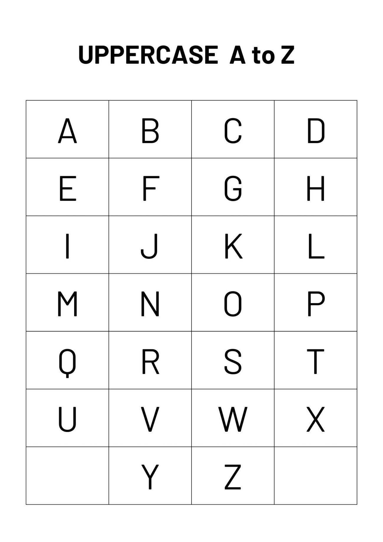 Printable Single Alphabet Letters A To Z - Printable Alphabet Letters A To Z