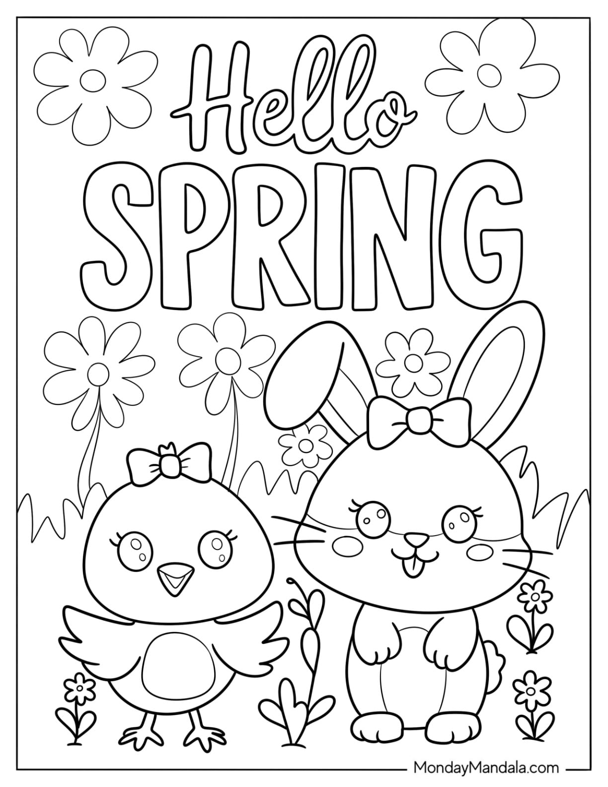 Printable Spring Coloring Pages Free - 35 Free Printable Spring Coloring Pages