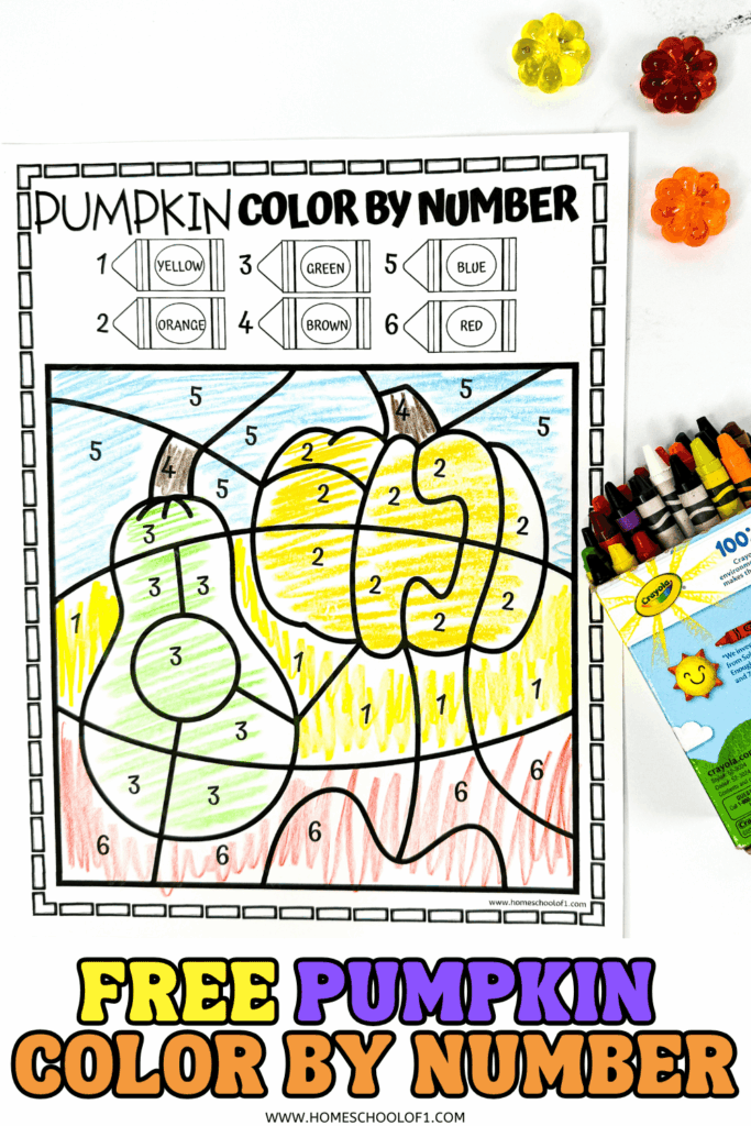 Free Pumpkin Color By Number Printable Worksheet Free pumpkin color by number worksheet with colorful pumpkins and a color legend
