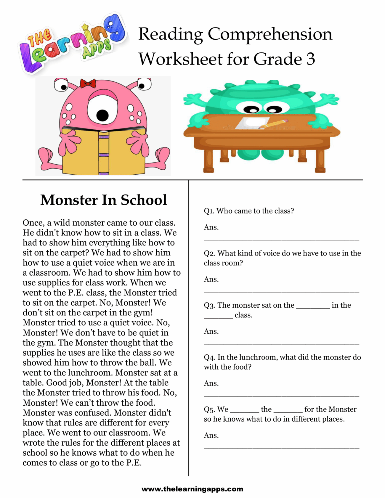 Reading Sheets For 3rd Graders - 3rd grade reading comprehension worksheets for free – Artofit
