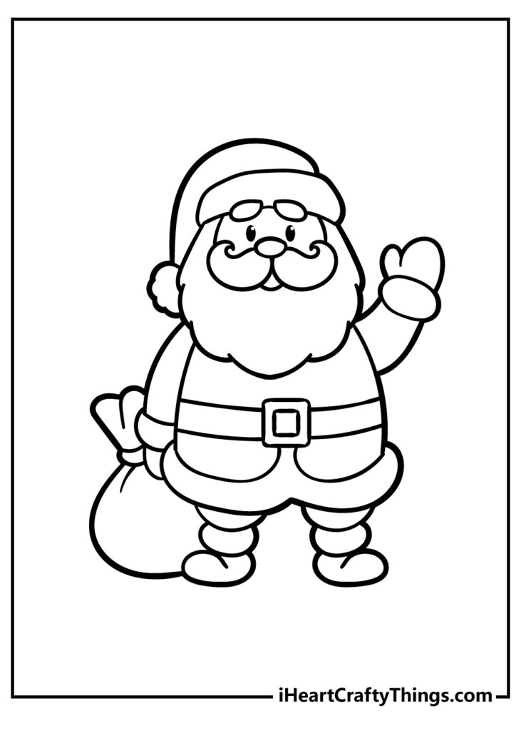 Santa Coloring Page Colored Santa Coloring Page Colored