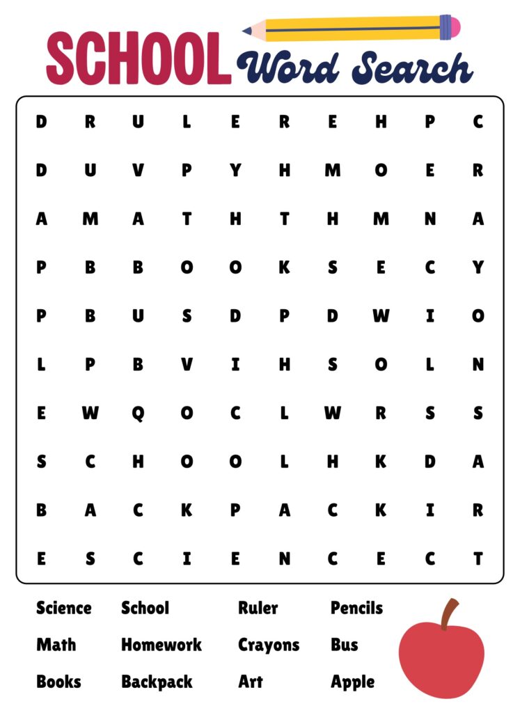 School Word Search Puzzles - 10 Free PDF Printables | Printablee